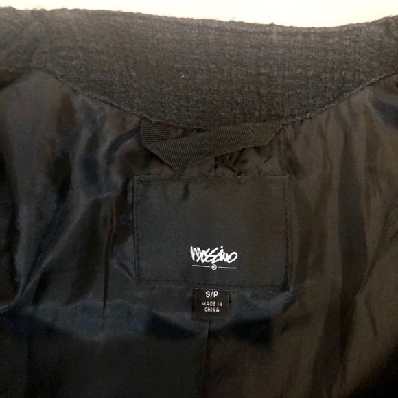 Mossimo Tweed Asymmetrical Zip Black Jacket | S - Picture 5 of 8